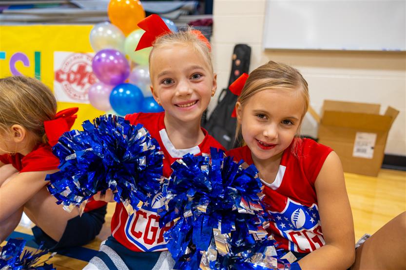 Students at a pep rally